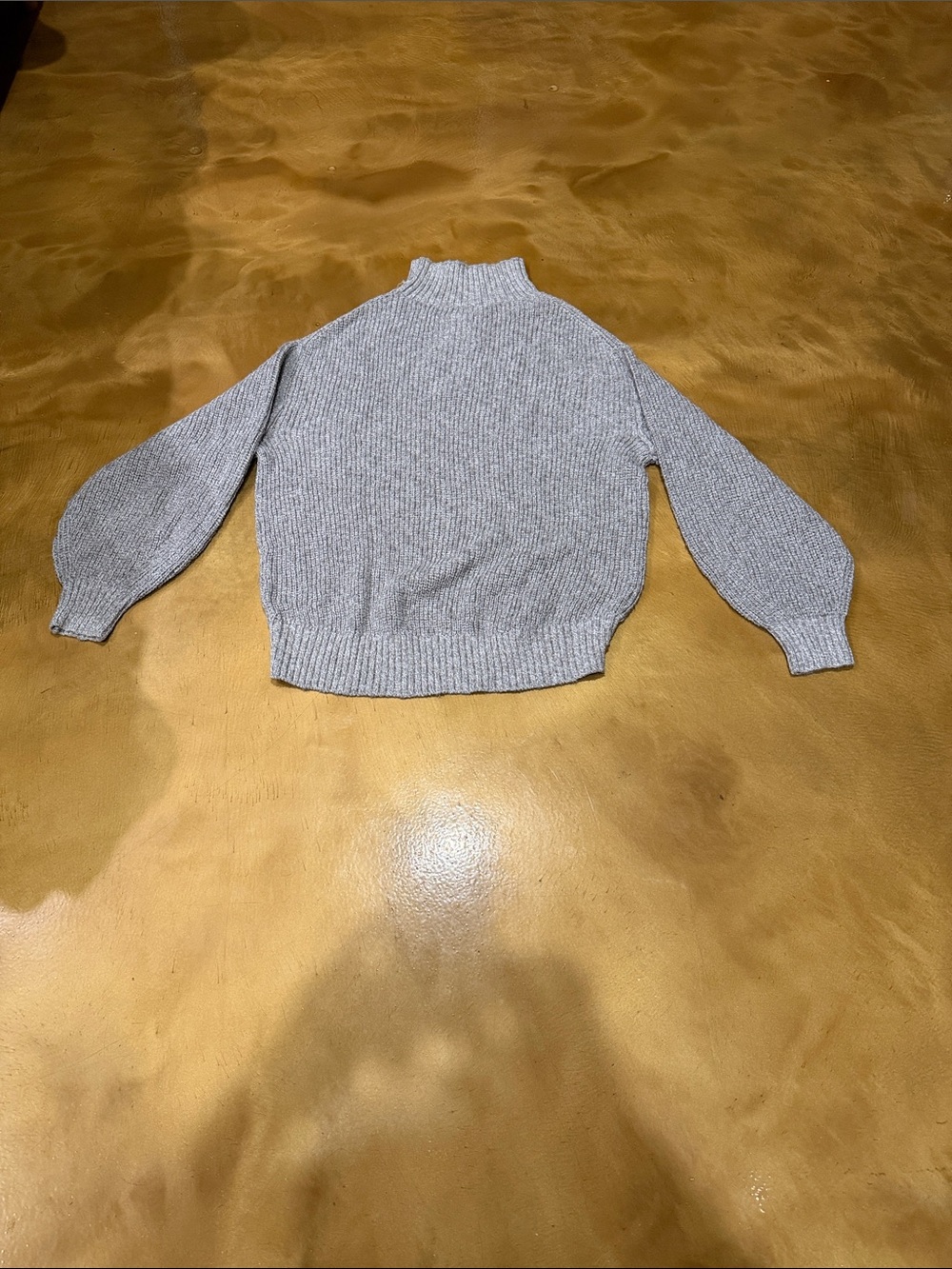 aerie Heather Gray Ribbed Mock Neck Sweater